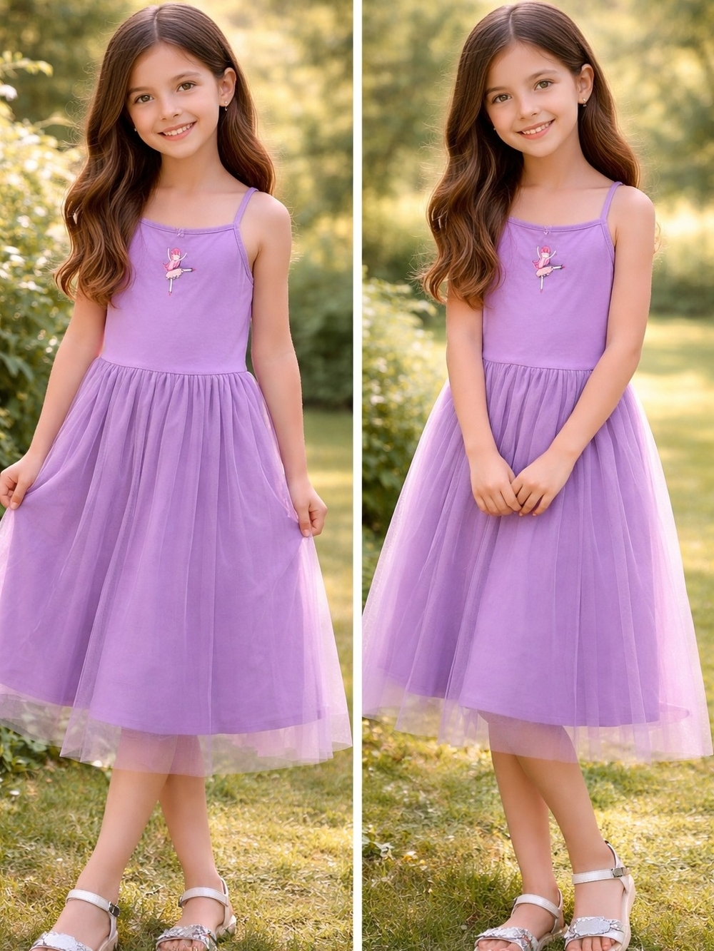 Girls L 10/12 Lot of 3 Dresses Pink Purple Tulle Tutu Hello Kitty Ballerina NWT - Picture 6 of 15